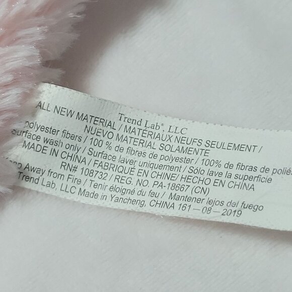 Trend Lab Shimmer Unicorn Lovey Security Blanket Pink White Baby Soother Toy - Picture 4 of 5